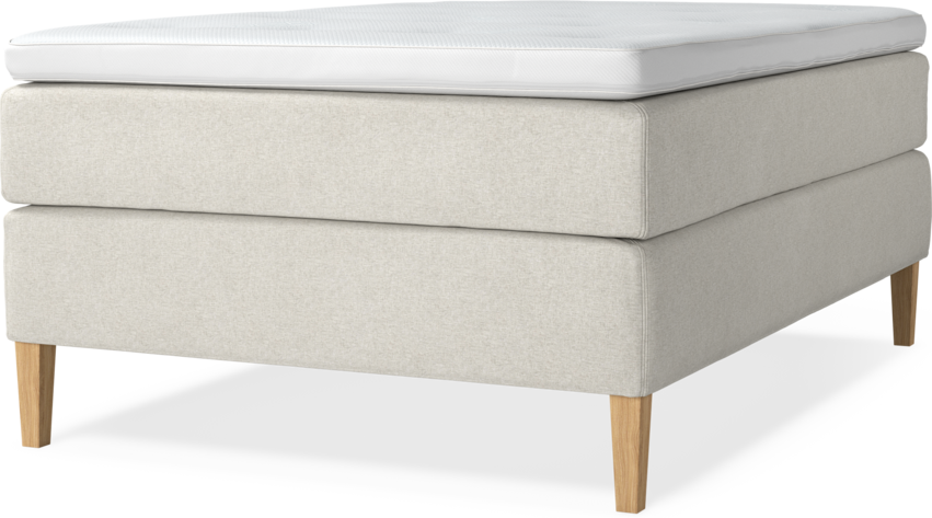 Delux Exclusive - Kontinentalsäng, enkelsäng 140 cm med bäddmadrass - Beige