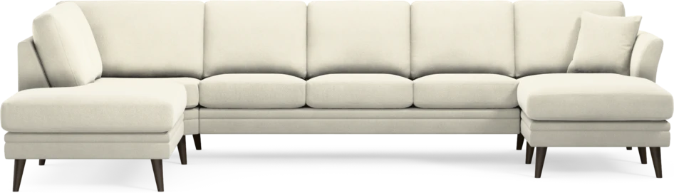 Eden - 3-sits soffa med divan vänster och schäslong höger - Vit