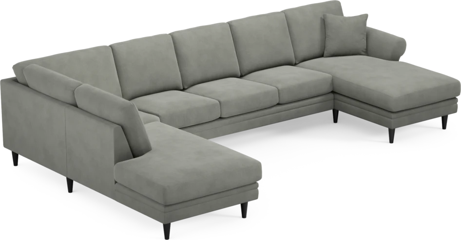 Eden - 3-sits soffa med divan vänster och schäslong höger - Grå