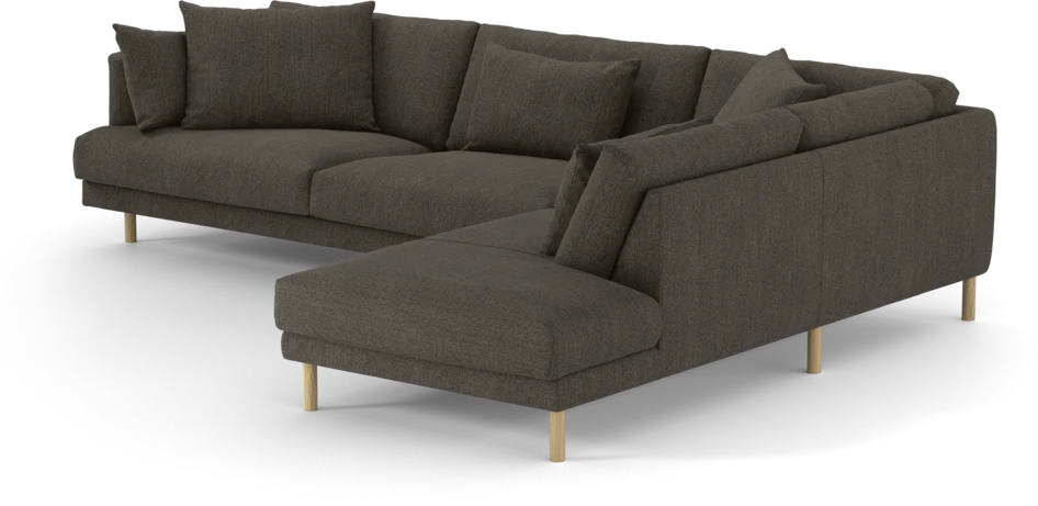 Harper - 3-sits soffa med divan höger - Brun