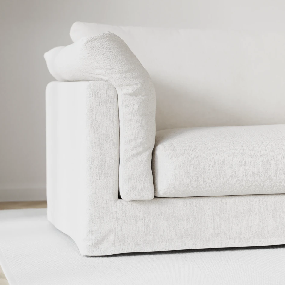 Cherrie Klädsel - Klädsel till 3-sits soffa med divan höger - Vit