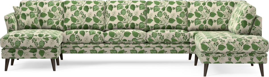 Eden - 3-sits soffa med schäslong vänster och divan höger - Flerfärgad