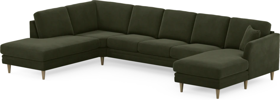 Eden - 3-sits soffa med divan vänster och schäslong höger - Grön