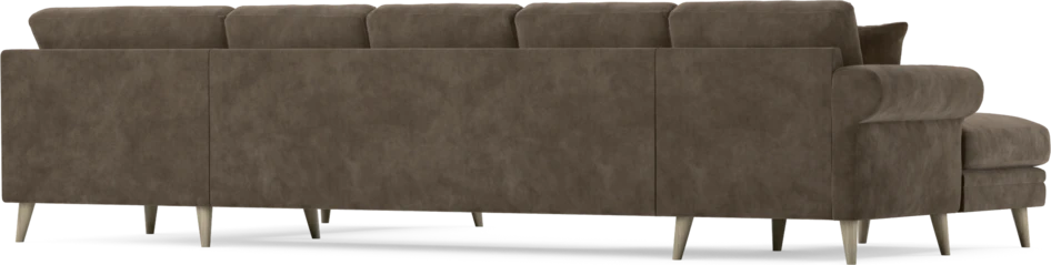 Eden - 3-sits soffa med schäslong vänster och divan höger - Brun