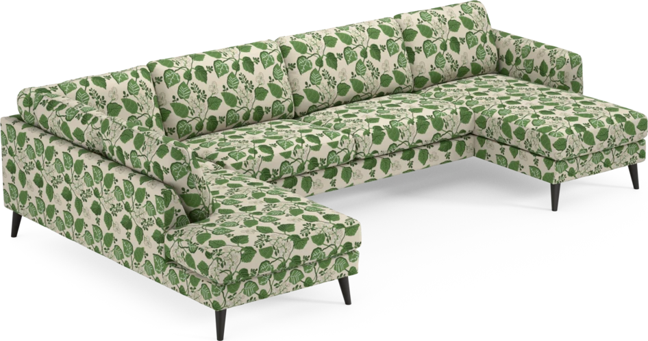 Bridge - 3-sits soffa med divan vänster och schäslong höger - Grön