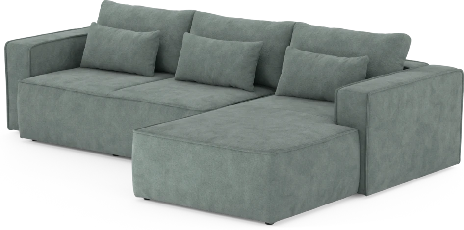Ide - Bäddsoffa 3-sits med schäslong höger - Blå