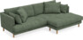 Harper - 4-sits med schäslong XL höger - Grön