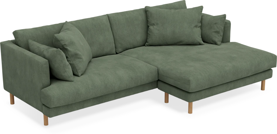 Harper - 4-sits med schäslong XL höger - Grön