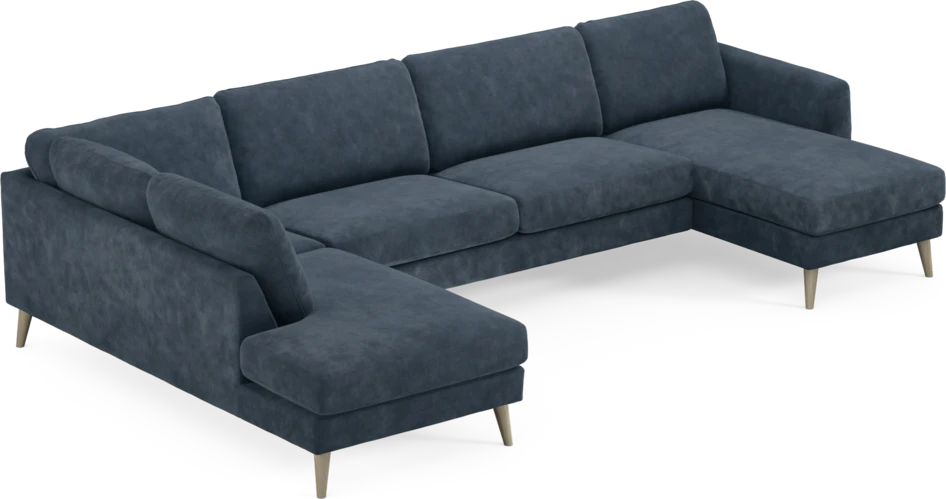 Bridge - 3-sits soffa med divan vänster och schäslong höger - Blå