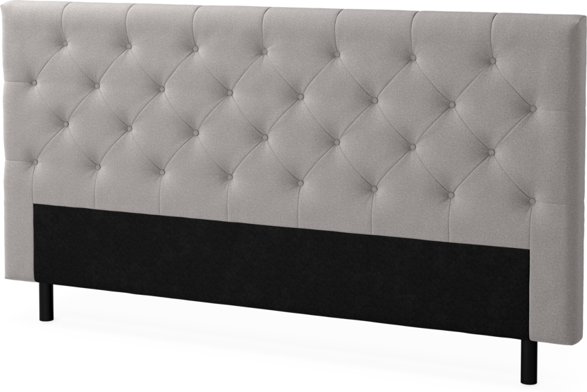 Delux Pikerad Låg - Sänggavel, 90-210 cm - Grå