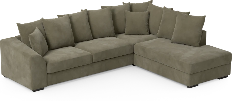 Town - 3-sits soffa med divan höger - Grön