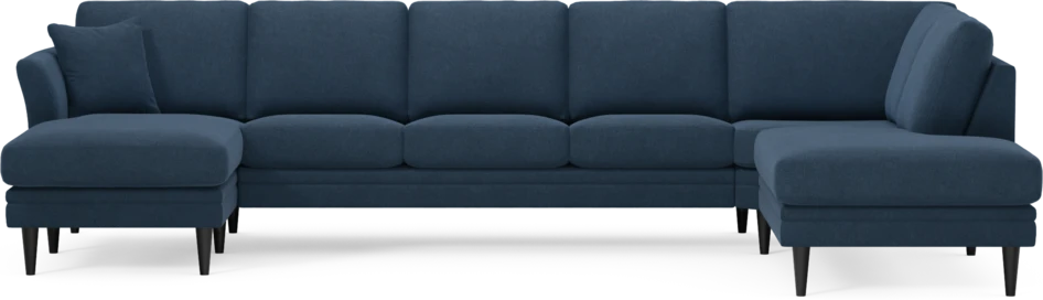 Eden - 3-sits soffa med schäslong vänster och divan höger - Blå