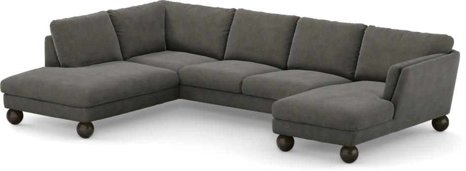 Madison Lux - 2-sits soffa med divan vänster och schäslong höger - Grå