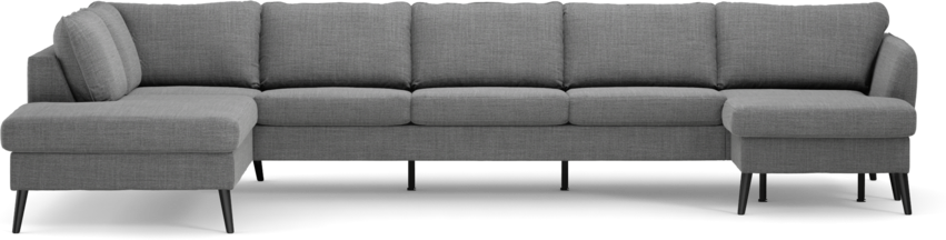 County - 4-sits soffa med divan vänster och schäslong höger - Grå