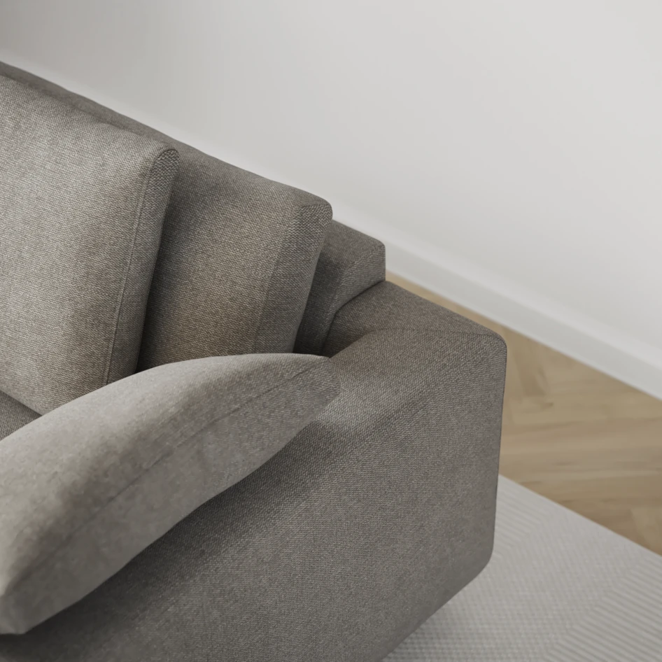 Amie - 3-sits med divan höger - Grå