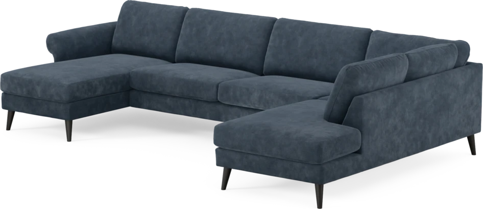 Bridge - 3-sits soffa med schäslong vänster och divan höger - Blå