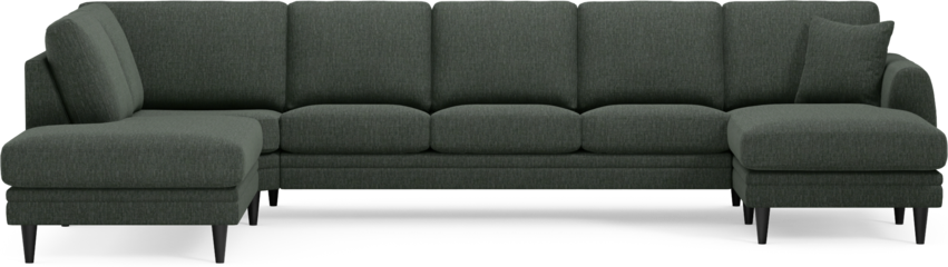 Eden - 3-sits soffa med divan vänster och schäslong höger - Grön