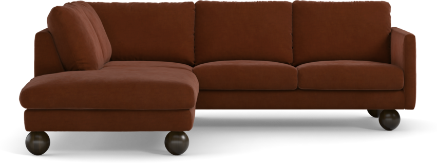 Madison Lux - 2-sits soffa med divan vänster - Orange