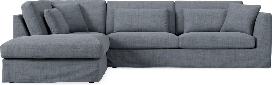 Willow - 3-sits soffa med divan vänster, med kappa - Blå