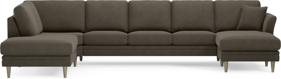 Eden - 3-sits soffa med divan vänster och schäslong höger - Brun