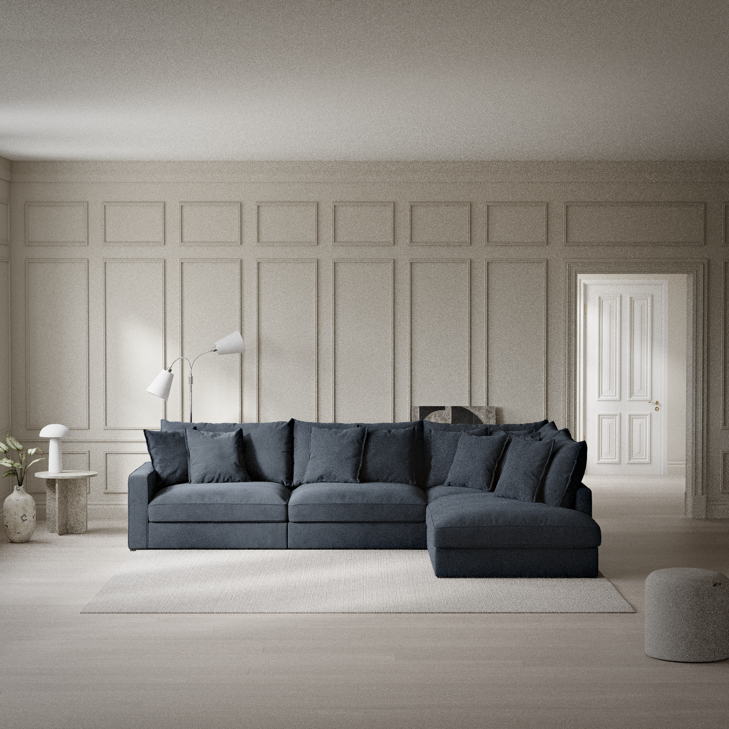 Rossi, 3-sits soffa med divan höger