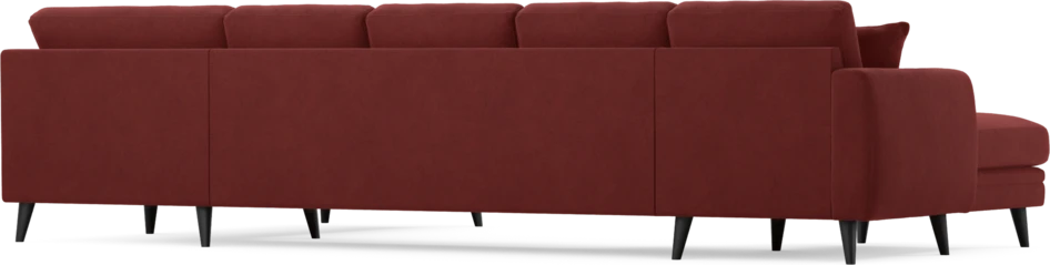 Eden - 3-sits soffa med schäslong vänster och divan höger - Röd
