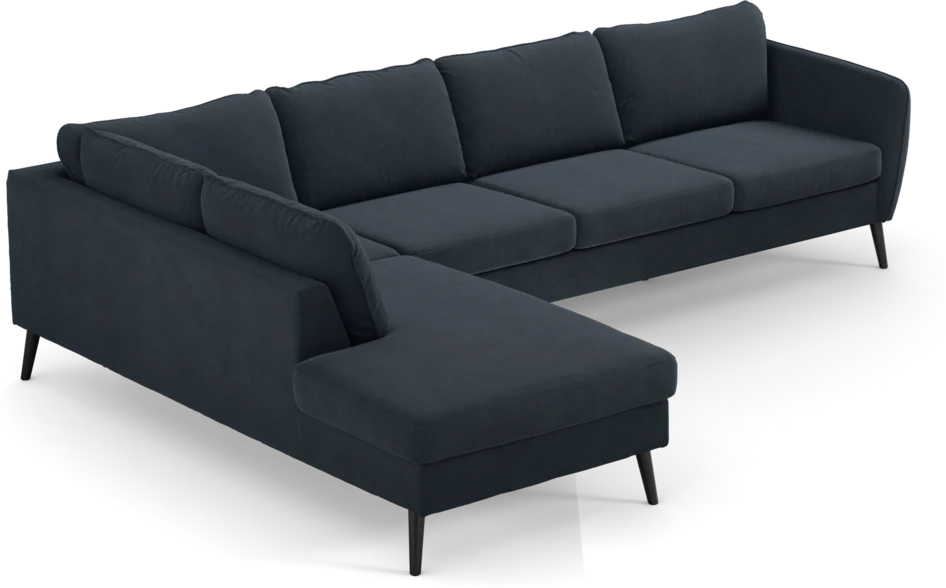 County - 3-sits soffa med divan vänster - Blå