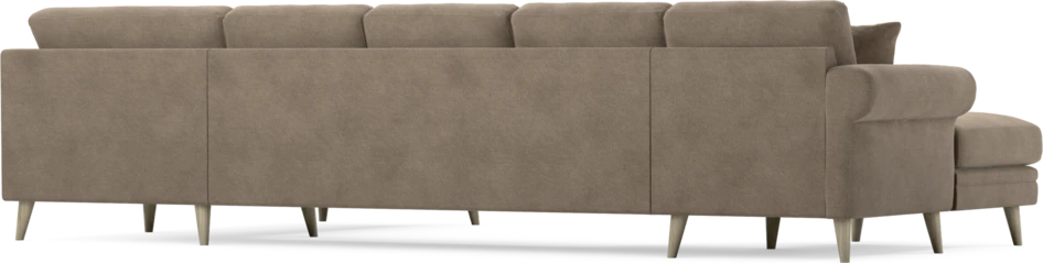 Eden - 3-sits soffa med schäslong vänster och divan höger - Brun