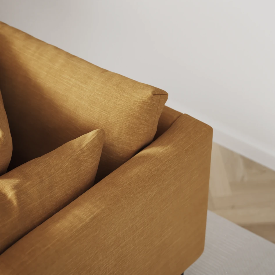 Harper - 3-sits soffa med divan höger - Gul