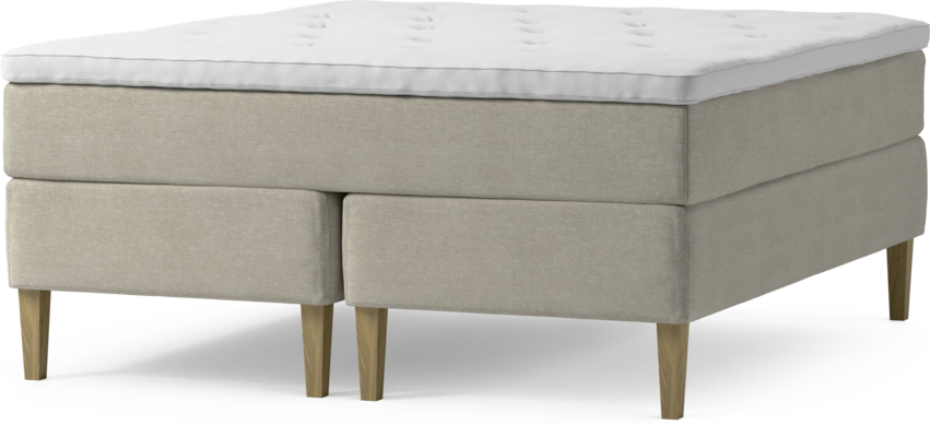 Delux Dream - Kontinentalsäng, dubbelsäng med bäddmadrass och sängben - Beige