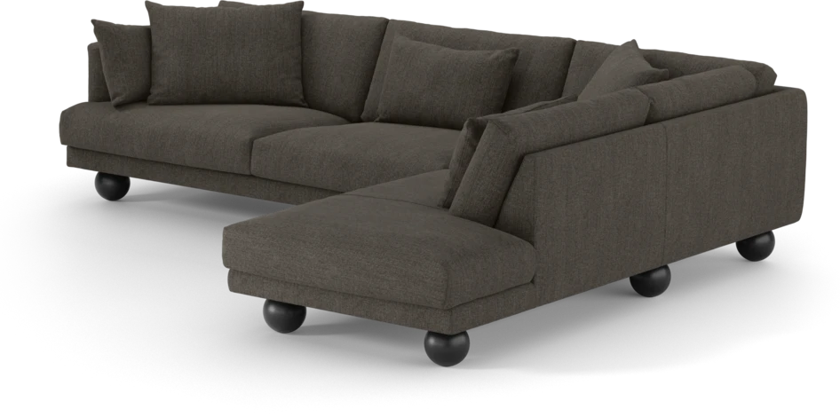 Harper - 3-sits soffa med divan höger - Brun