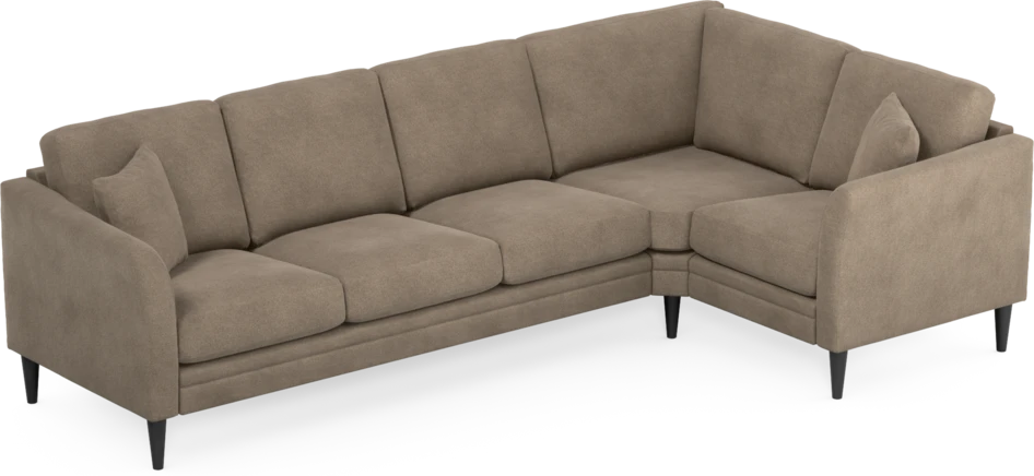 Eden - Hörnsoffa, 3+1-sits - Brun