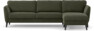 Bridge - 3-sits soffa med schäslong höger - Grön