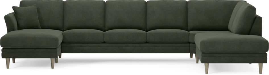 Eden - 3-sits soffa med schäslong vänster och divan höger - Grön