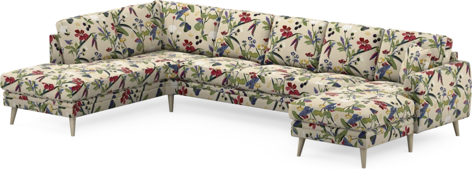 Eden - 3-sits soffa med divan vänster och schäslong höger - Flerfärgad