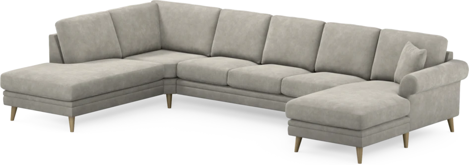 Eden - 3-sits soffa med divan vänster och schäslong höger - Grå