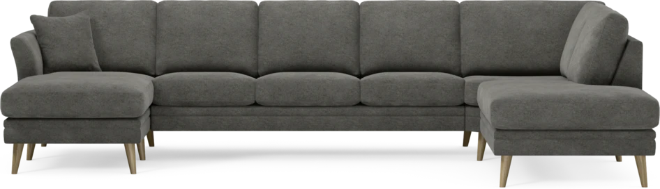 Eden - 3-sits soffa med schäslong vänster och divan höger - Grå