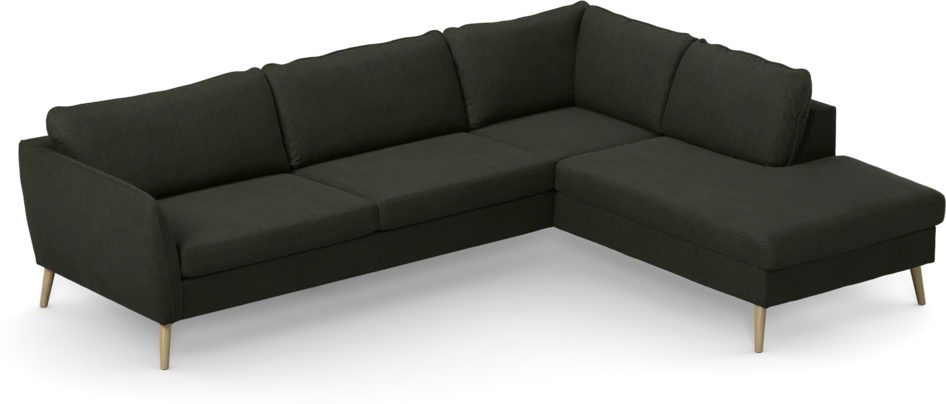 County - 2,5-sits soffa med divan höger - Grön