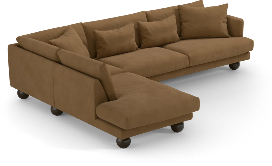 Harper - 3-sits soffa med divan vänster - Gul