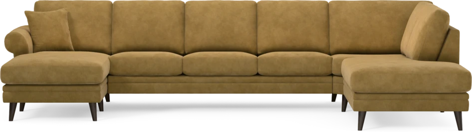 Eden - 3-sits soffa med schäslong vänster och divan höger - Gul