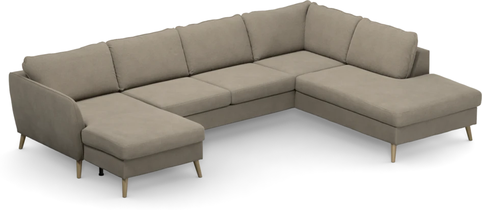 County - 3-sits soffa med schäslong vänster och divan höger - Beige