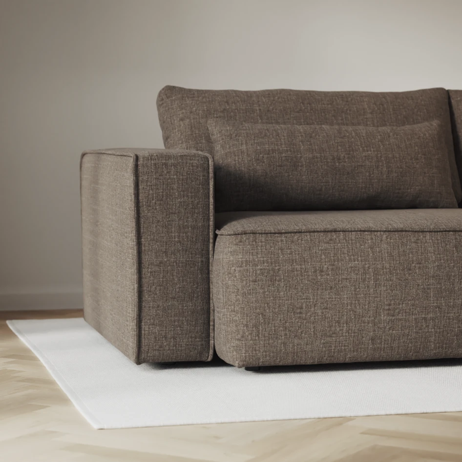 Ide - Bäddsoffa 3-sits med schäslong vänster - Brun