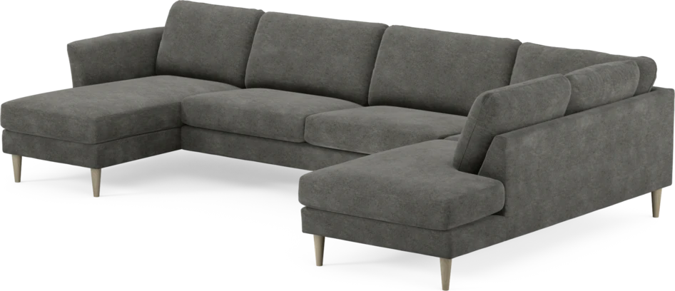 Bridge - 3-sits soffa med schäslong vänster och divan höger - Grå