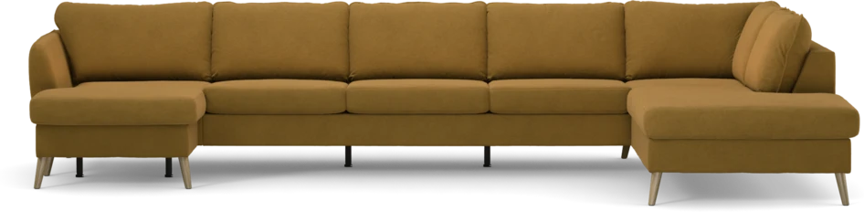 County - 4-sits soffa med schäslong vänster och divan höger - Gul