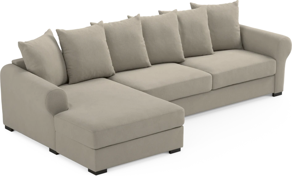 Town - 3-sits soffa med schäslong vänster - Grå