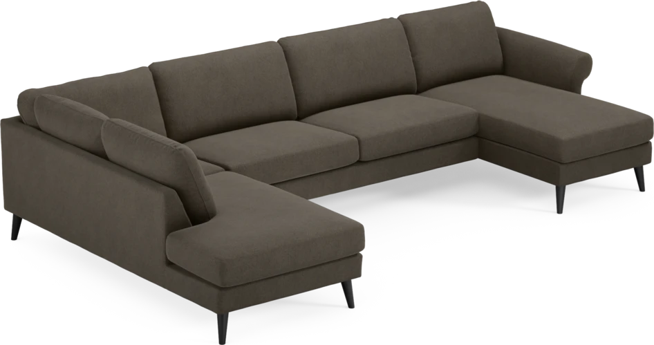 Bridge - 3-sits soffa med divan vänster och schäslong höger - Brun