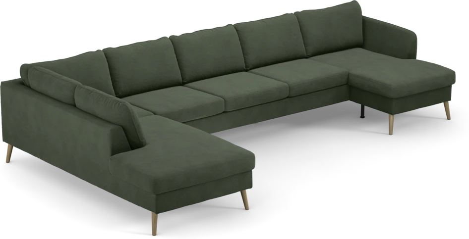 County - 4-sits soffa med divan vänster och schäslong höger - Grön