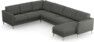 Bridge - Hörnsoffa, 2+3-sits med schäslong höger - Grå