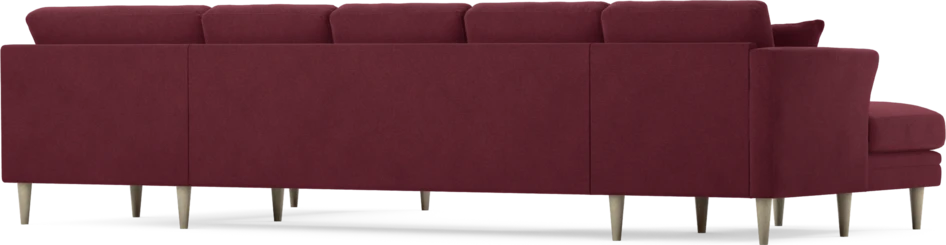 Eden - 3-sits soffa med schäslong vänster och divan höger - Röd