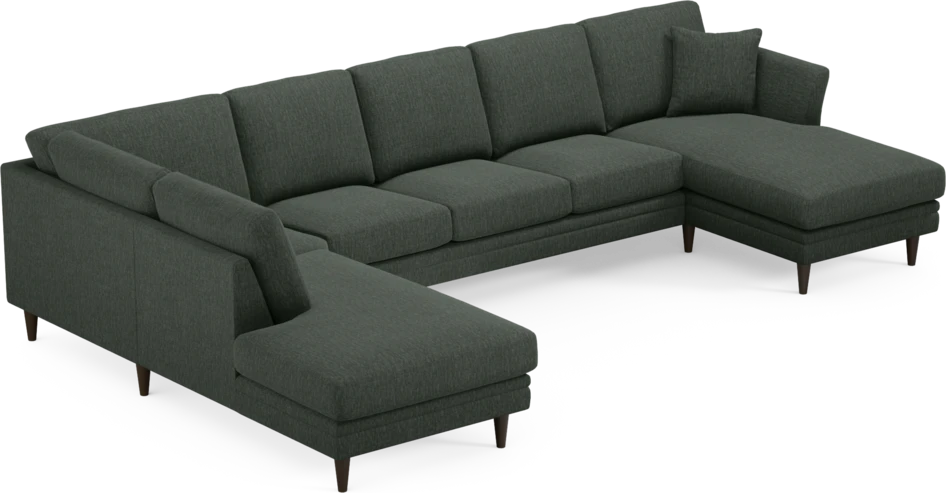 Eden - 3-sits soffa med divan vänster och schäslong höger - Grön